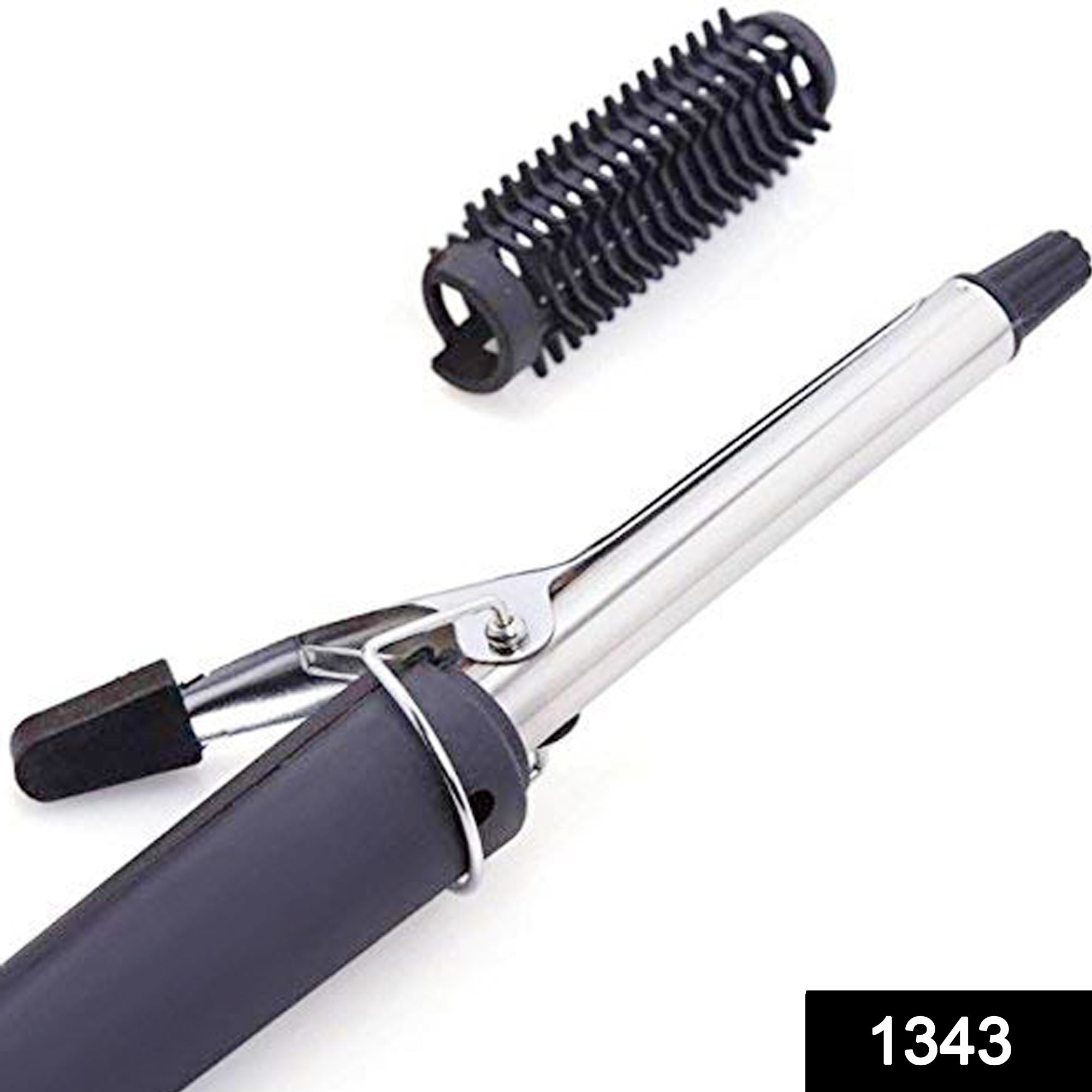 Professional hair curling rod with ergonomic handle. Professional hair curling rod with ergonomic handle.